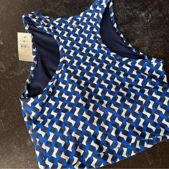 Lou & Grey Chevron Softsculpt Racerback Blue/white/black Bralette XS NWT - Picture 12 of 13